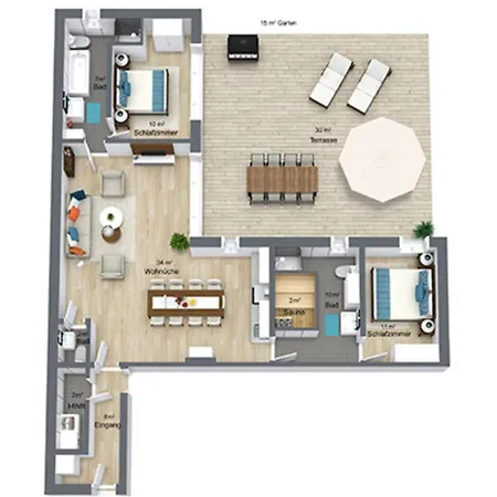 Appartamento Anna Whg2 Brinkmannhaus 4-sterne - Viel Platz Strandnah Sauna Terrasse Grill *
